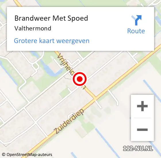 Locatie op kaart van de 112 melding: Brandweer Met Spoed Naar Valthermond op 24 oktober 2024 10:30