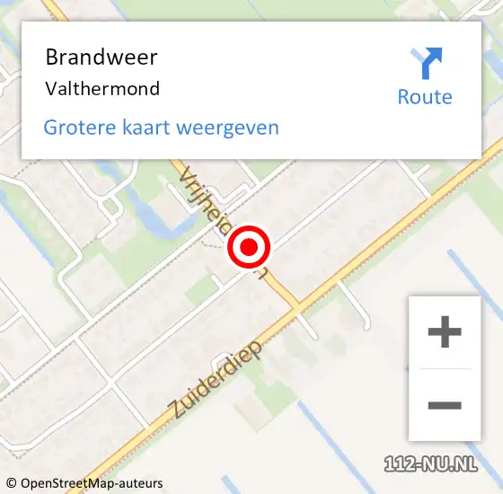 Locatie op kaart van de 112 melding: Brandweer Valthermond op 24 oktober 2024 10:31