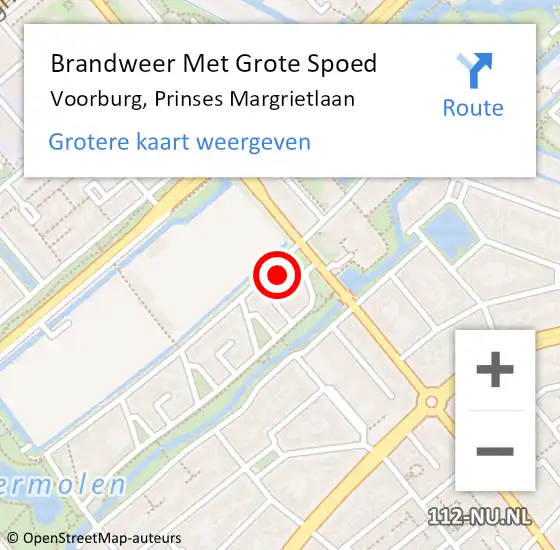 Locatie op kaart van de 112 melding: Brandweer Met Grote Spoed Naar Voorburg, Prinses Margrietlaan op 24 oktober 2024 10:48