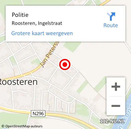 Locatie op kaart van de 112 melding: Politie Roosteren, Ingelstraat op 24 oktober 2024 11:51