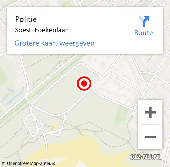 Locatie op kaart van de 112 melding: Politie Soest, Foekenlaan op 24 oktober 2024 11:53