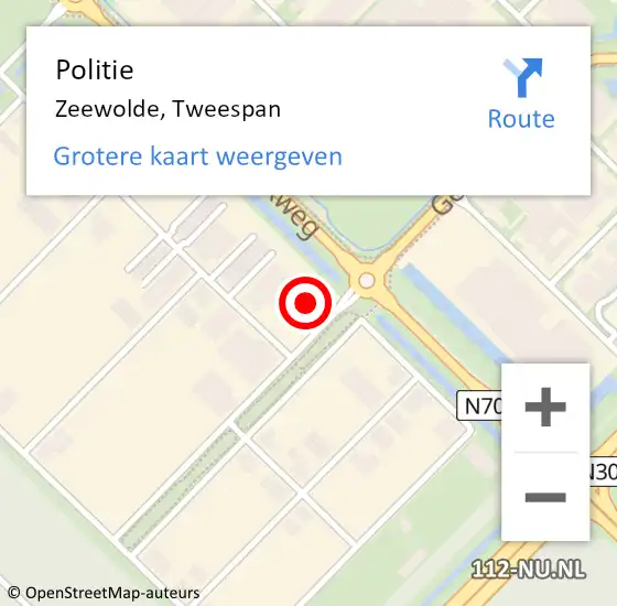 Locatie op kaart van de 112 melding: Politie Zeewolde, Tweespan op 24 oktober 2024 12:28