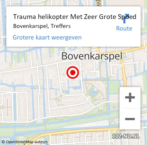 Locatie op kaart van de 112 melding: Trauma helikopter Met Zeer Grote Spoed Naar Bovenkarspel, Treffers op 24 oktober 2024 12:49