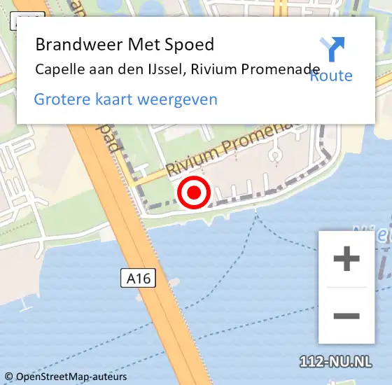 Locatie op kaart van de 112 melding: Brandweer Met Spoed Naar Capelle aan den IJssel, Rivium Promenade op 24 oktober 2024 12:53