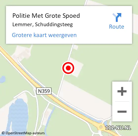 Locatie op kaart van de 112 melding: Politie Met Grote Spoed Naar Lemmer, Schuddingsteeg op 24 oktober 2024 13:37