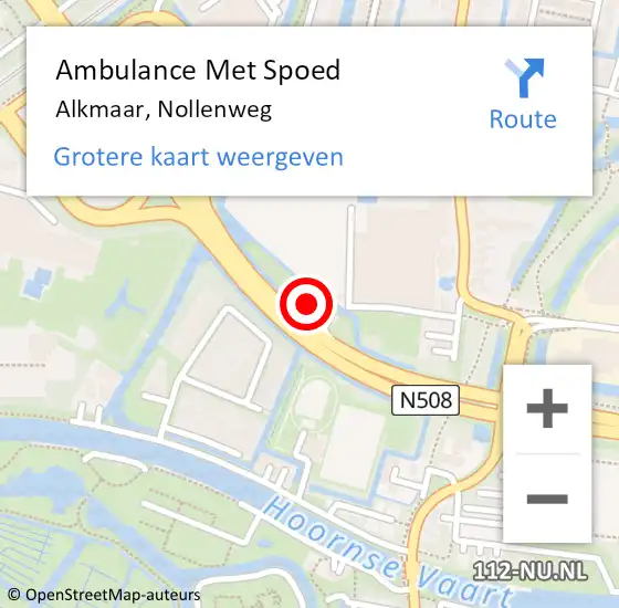 Locatie op kaart van de 112 melding: Ambulance Met Spoed Naar Alkmaar, Nollenweg op 24 oktober 2024 13:38