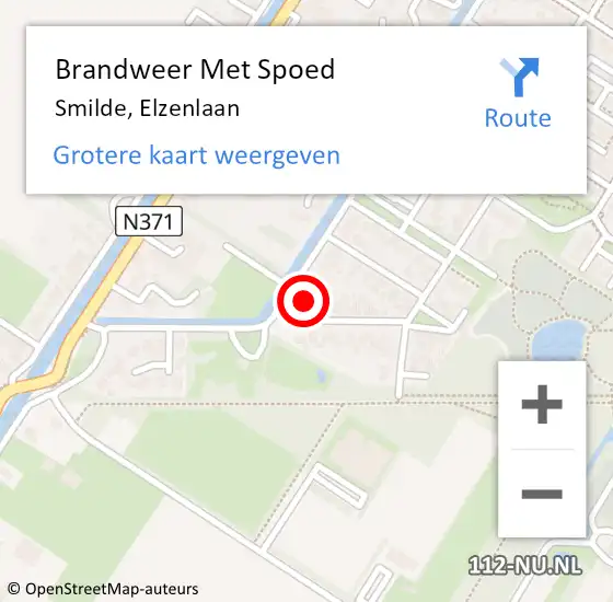 Locatie op kaart van de 112 melding: Brandweer Met Spoed Naar Smilde, Elzenlaan op 24 oktober 2024 13:50