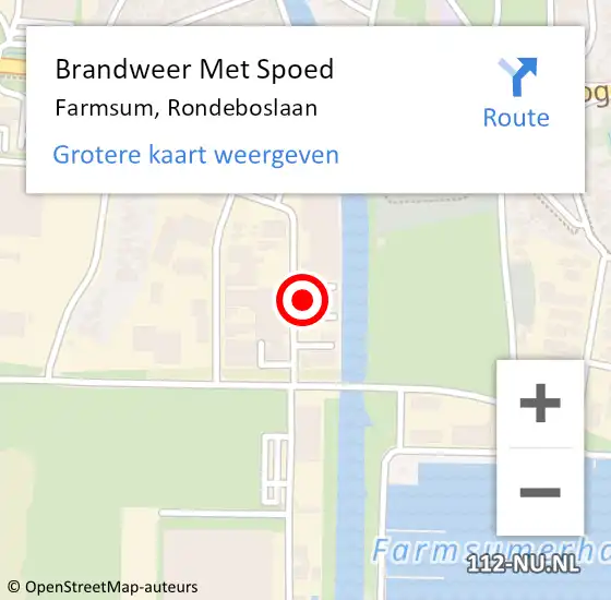 Locatie op kaart van de 112 melding: Brandweer Met Spoed Naar Farmsum, Rondeboslaan op 24 oktober 2024 14:18