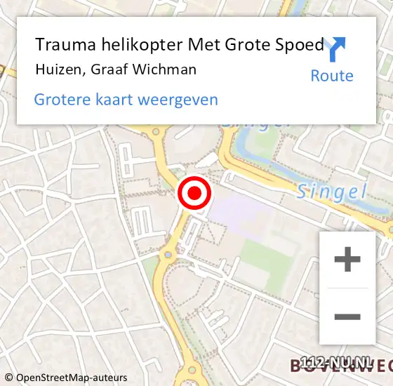 Locatie op kaart van de 112 melding: Trauma helikopter Met Grote Spoed Naar Huizen, Graaf Wichman op 24 oktober 2024 14:25