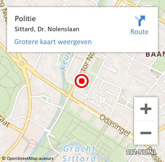 Locatie op kaart van de 112 melding: Politie Sittard, Dr. Nolenslaan op 24 oktober 2024 14:33