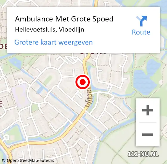 Locatie op kaart van de 112 melding: Ambulance Met Grote Spoed Naar Hellevoetsluis, Vloedlijn op 24 oktober 2024 14:34