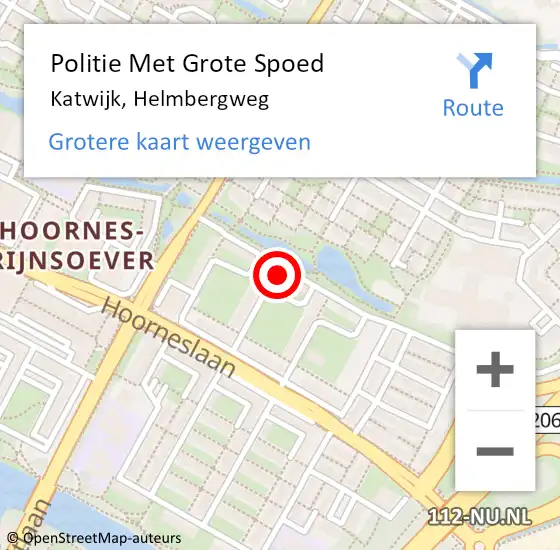 Locatie op kaart van de 112 melding: Politie Met Grote Spoed Naar Katwijk, Helmbergweg op 24 oktober 2024 14:35