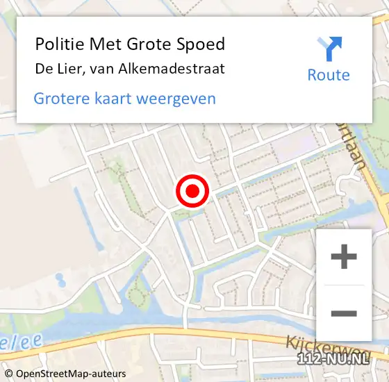 Locatie op kaart van de 112 melding: Politie Met Grote Spoed Naar De Lier, van Alkemadestraat op 24 oktober 2024 14:36