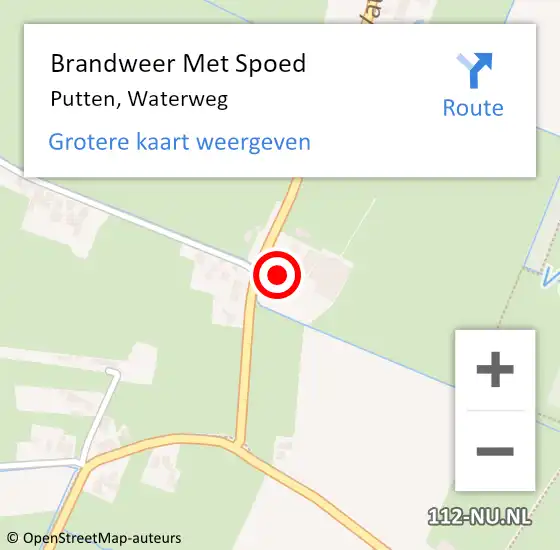 Locatie op kaart van de 112 melding: Brandweer Met Spoed Naar Putten, Waterweg op 24 oktober 2024 14:45