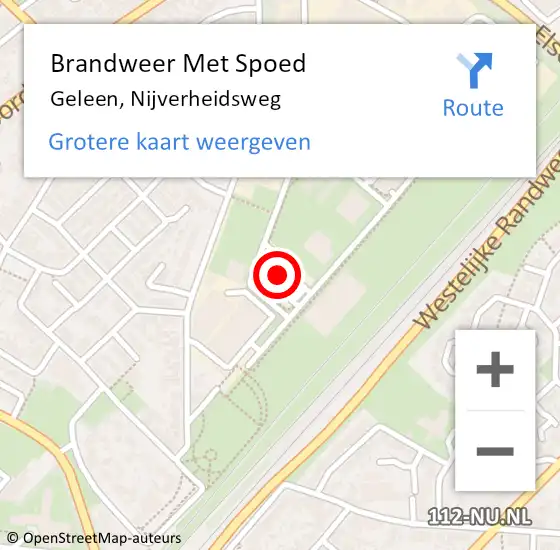 Locatie op kaart van de 112 melding: Brandweer Met Spoed Naar Geleen, Nijverheidsweg op 24 oktober 2024 15:03