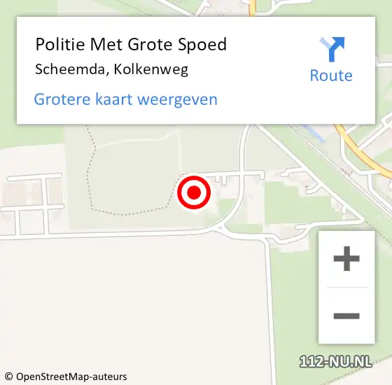 Locatie op kaart van de 112 melding: Politie Met Grote Spoed Naar Scheemda, Kolkenweg op 24 oktober 2024 15:17