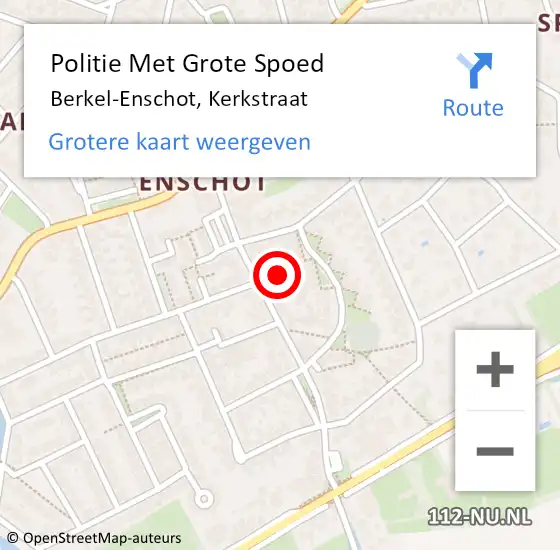 Locatie op kaart van de 112 melding: Politie Met Grote Spoed Naar Berkel-Enschot, Kerkstraat op 24 oktober 2024 16:11