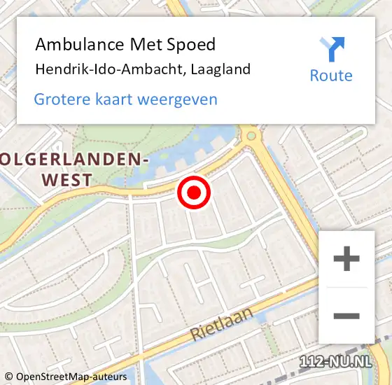 Locatie op kaart van de 112 melding: Ambulance Met Spoed Naar Hendrik-Ido-Ambacht, Laagland op 24 oktober 2024 16:12