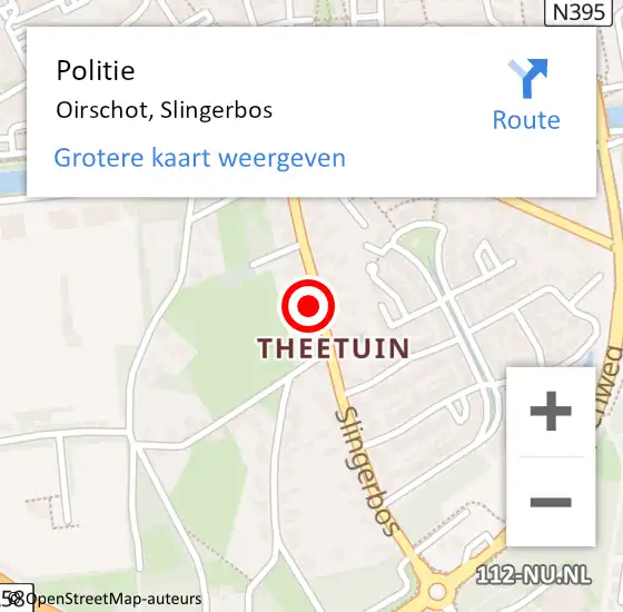 Locatie op kaart van de 112 melding: Politie Oirschot, Slingerbos op 24 oktober 2024 16:15