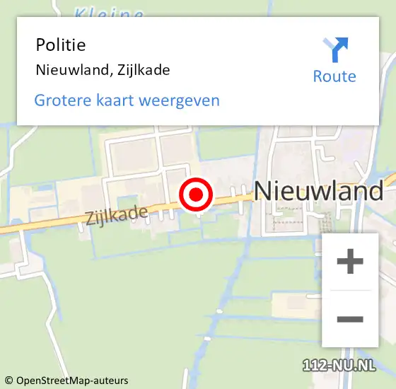 Locatie op kaart van de 112 melding: Politie Nieuwland, Zijlkade op 24 oktober 2024 16:20