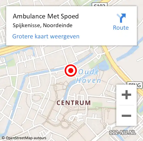 Locatie op kaart van de 112 melding: Ambulance Met Spoed Naar Spijkenisse, Noordeinde op 24 oktober 2024 16:30