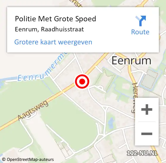 Locatie op kaart van de 112 melding: Politie Met Grote Spoed Naar Eenrum, Raadhuisstraat op 24 oktober 2024 16:30