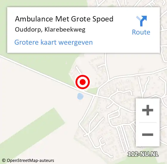 Locatie op kaart van de 112 melding: Ambulance Met Grote Spoed Naar Ouddorp, Klarebeekweg op 24 oktober 2024 17:10