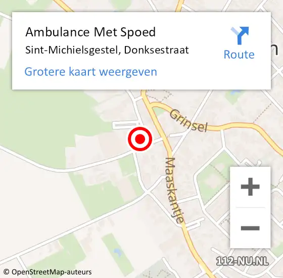 Locatie op kaart van de 112 melding: Ambulance Met Spoed Naar Sint-Michielsgestel, Donksestraat op 24 oktober 2014 15:23