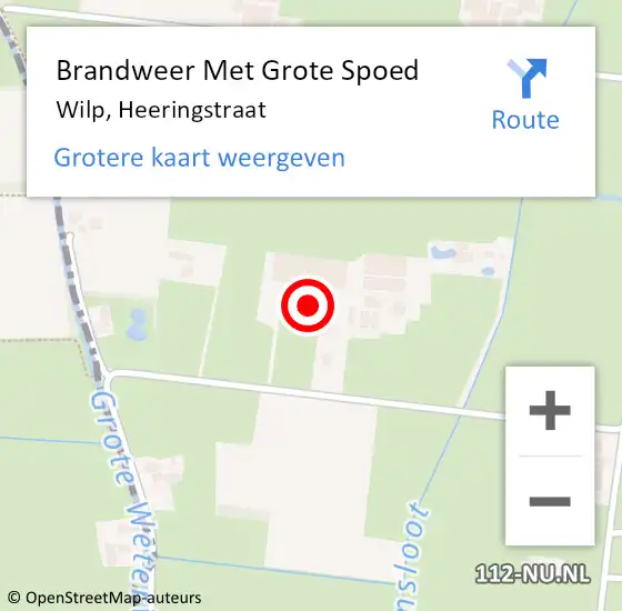 Locatie op kaart van de 112 melding: Brandweer Met Grote Spoed Naar Wilp, Heeringstraat op 24 oktober 2024 18:29