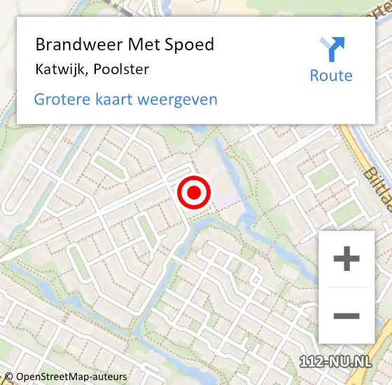 Locatie op kaart van de 112 melding: Brandweer Met Spoed Naar Katwijk, Poolster op 24 oktober 2024 18:47