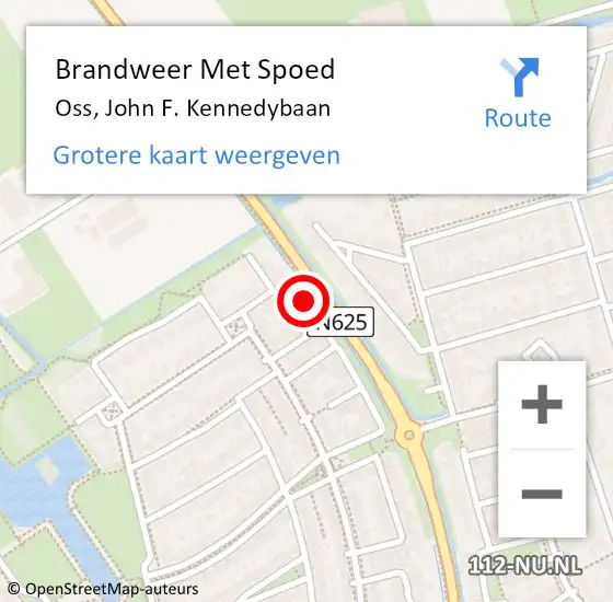 Locatie op kaart van de 112 melding: Brandweer Met Spoed Naar Oss, John F. Kennedybaan op 24 oktober 2024 19:10