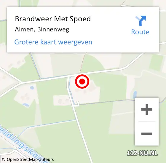 Locatie op kaart van de 112 melding: Brandweer Met Spoed Naar Almen, Binnenweg op 24 oktober 2014 15:30