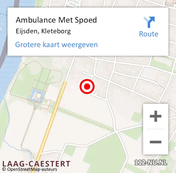 Locatie op kaart van de 112 melding: Ambulance Met Spoed Naar Eijsden, Kleteborg op 24 oktober 2014 15:30