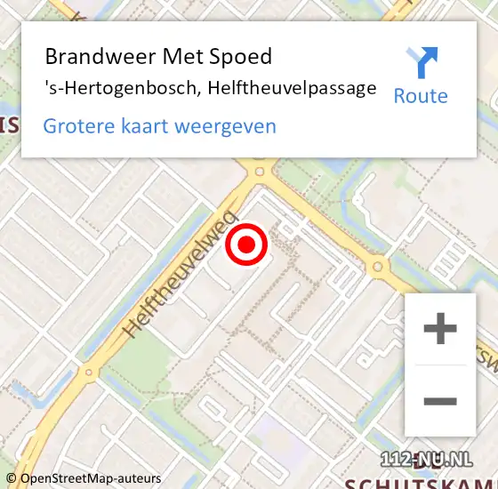 Locatie op kaart van de 112 melding: Brandweer Met Spoed Naar 's-Hertogenbosch, Helftheuvelpassage op 24 oktober 2024 20:04