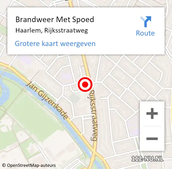 Locatie op kaart van de 112 melding: Brandweer Met Spoed Naar Haarlem, Rijksstraatweg op 24 oktober 2024 20:53