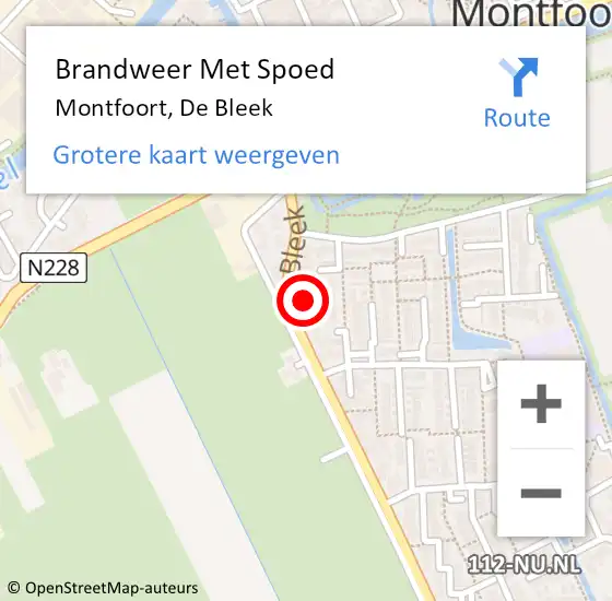 Locatie op kaart van de 112 melding: Brandweer Met Spoed Naar Montfoort, De Bleek op 24 oktober 2024 20:54