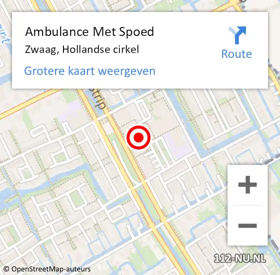 Locatie op kaart van de 112 melding: Ambulance Met Spoed Naar Zwaag, Hollandse cirkel op 24 oktober 2024 20:55