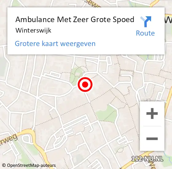 Locatie op kaart van de 112 melding: Ambulance Met Zeer Grote Spoed Naar Winterswijk op 24 oktober 2024 21:00