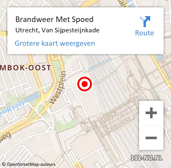 Locatie op kaart van de 112 melding: Brandweer Met Spoed Naar Utrecht, Van Sijpesteijnkade op 24 oktober 2024 21:12