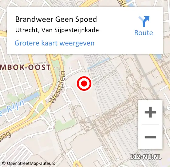 Locatie op kaart van de 112 melding: Brandweer Geen Spoed Naar Utrecht, Van Sijpesteijnkade op 24 oktober 2024 21:12