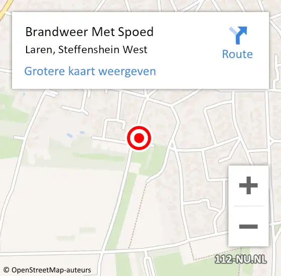 Locatie op kaart van de 112 melding: Brandweer Met Spoed Naar Laren, Steffenshein West op 24 oktober 2024 21:21