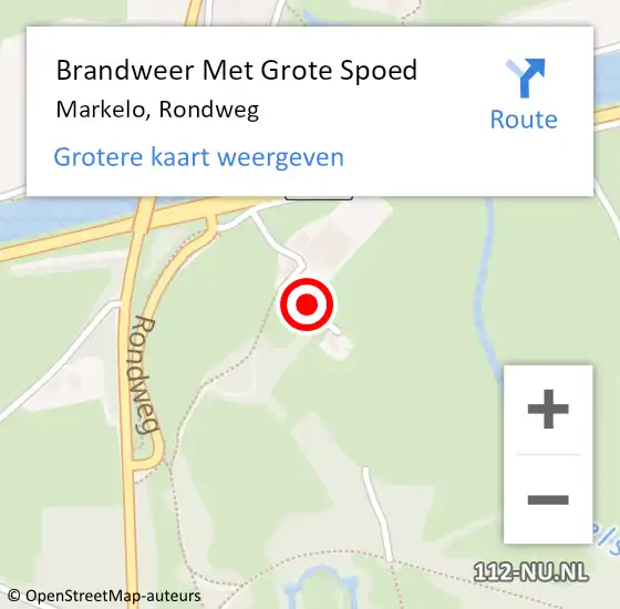 Locatie op kaart van de 112 melding: Brandweer Met Grote Spoed Naar Markelo, Rondweg op 24 oktober 2024 21:29