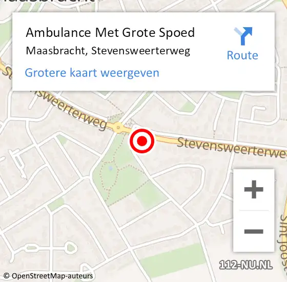 Locatie op kaart van de 112 melding: Ambulance Met Grote Spoed Naar Maasbracht, Stevensweerterweg op 24 oktober 2024 21:35