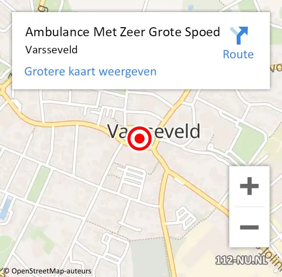 Locatie op kaart van de 112 melding: Ambulance Met Zeer Grote Spoed Naar Varsseveld op 24 oktober 2024 22:57