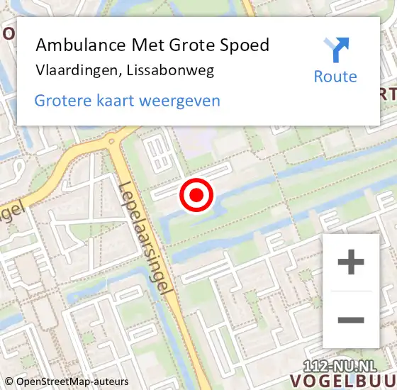 Locatie op kaart van de 112 melding: Ambulance Met Grote Spoed Naar Vlaardingen, Lissabonweg op 25 oktober 2024 02:28