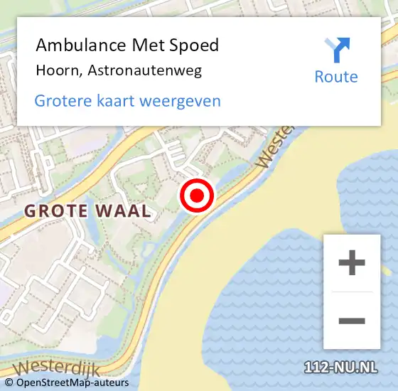 Locatie op kaart van de 112 melding: Ambulance Met Spoed Naar Hoorn, Astronautenweg op 25 oktober 2024 03:02