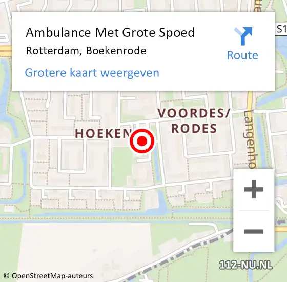 Locatie op kaart van de 112 melding: Ambulance Met Grote Spoed Naar Rotterdam, Boekenrode op 25 oktober 2024 03:07