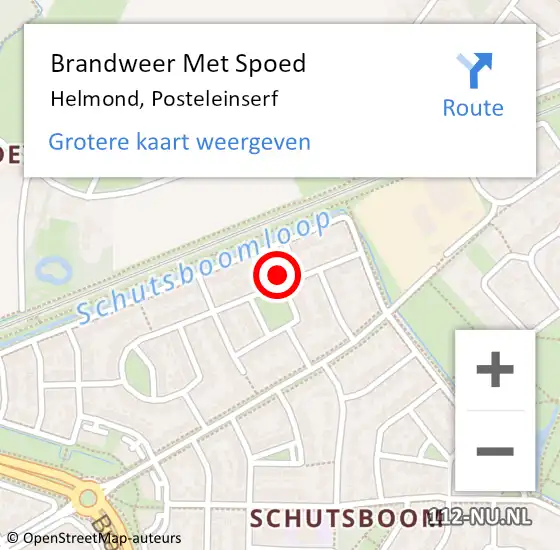 Locatie op kaart van de 112 melding: Brandweer Met Spoed Naar Helmond, Posteleinserf op 25 oktober 2024 07:25