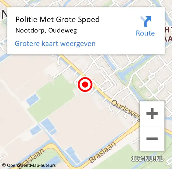 Locatie op kaart van de 112 melding: Politie Met Grote Spoed Naar Nootdorp, Oudeweg op 25 oktober 2024 07:30