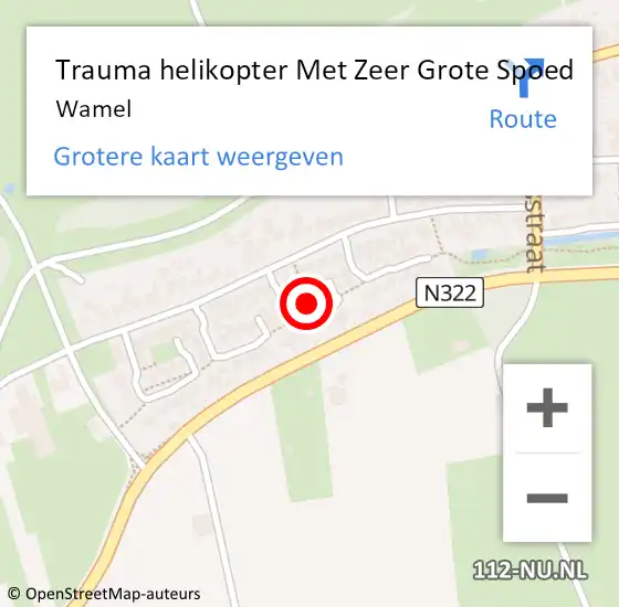 Locatie op kaart van de 112 melding: Trauma helikopter Met Zeer Grote Spoed Naar Wamel op 25 oktober 2024 08:06